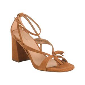 LK BENNETT Made In Italy Suede Jeanie Tassel Block Heel Sandals